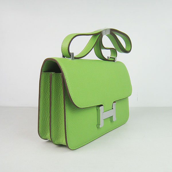 7A Hermes Constance Togo Leather Single Bag Green Silver Hardware H020